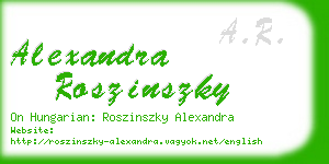 alexandra roszinszky business card